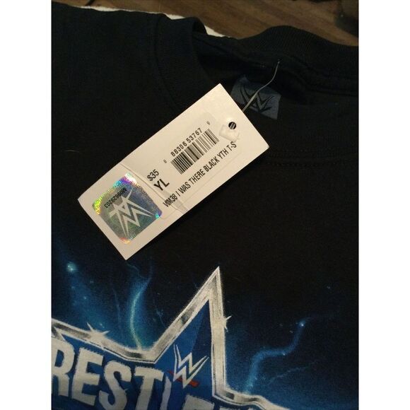 Black WRESTLEMANIA “I WAS THERE” T-Shirt-YOUTH LARGE - Picture 2 of 4